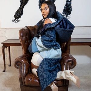 Denim Coat/Jacket Broken Land x Angela Simmons - Mega Coat